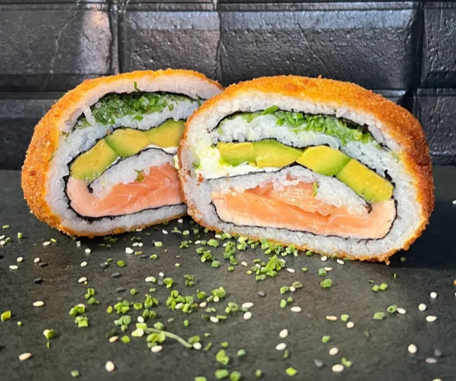 Sushi Burger de salmón o camarón furai de Miski Sushi Fusión